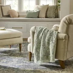 Easter Throw Jacquard Floral Green - Threshold&trade; Design with Studio McGee