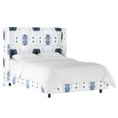Lauran Wingback Bed in patterns - Skyline Furniture