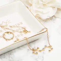 Zodaca 2 Piece Scorpio Zodiac Necklace and Bracelet Jewelry Set for Women, Gold