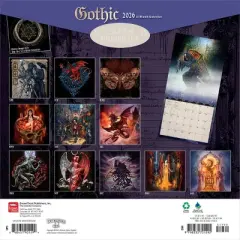 BrownTrout 2026 Gothic Alchemy 12"x24" Hanging Square Wall Calendar Plastic-Free