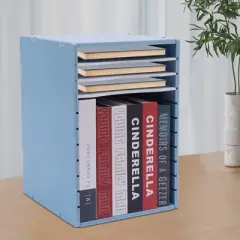 YIYIBYUS Vertical Desktop Sorter, 11 Compartment, Blue, Letter-size Shelves