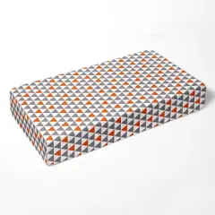 Bacati - Triangles Orange Gray 100 percent Cotton Universal Baby US Standard Crib or Toddler Bed Fitted Sheet