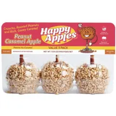 Happy Apples Classic Chopped Peanut Caramel Apple - 33.75oz/3ct