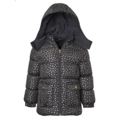 Pink Platinum Little Girl Foil Print Puffer Jacket