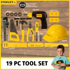 Red Tool Box Stanley Jr. Deluxe Plastic Tool Set #B