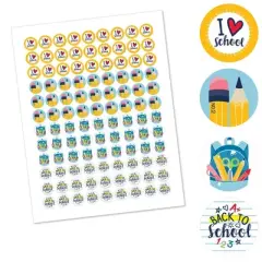 Big Dot of Happiness Back to School - First Day of School Classroom Decor Round Candy Sticker Favors - Labels Fits Chocolate Candy (1 sheet of 108)