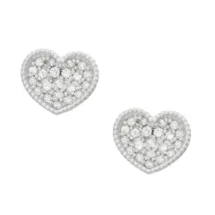 0.24 CT. T.W. Children's Cubic Zirconia Heart Stud Earrings In Sterling Silver