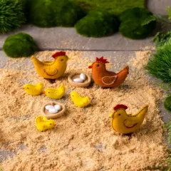 Magic Cabin - Felt Chickens Play Set for Kids Imaginative Play