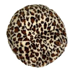 Precious Tails Leopard Princess Cat and Dog Crown Bed - Taupe