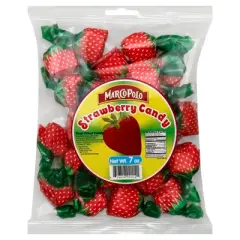 Marco Polo Candy Hard Strawberry - Case of 24 - 7 oz
