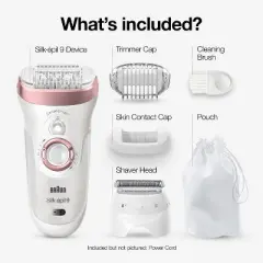Braun Silk-epil 9-720 2-in-1 Women's Cordless Wet & Dry Epilator + Bikini Trimmer + 2 Extra Accessories