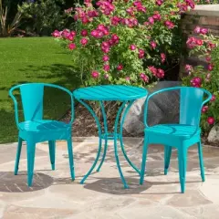 INFURNIC Patio Seating Sets Modern Outdoor Furniture Set Featuring Unique Design,Perfect for Gardens, Living Spaces, Blue, 20"*20.5"*30"