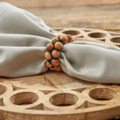 Split P Wooden Bead Napkin Ring Set of 4