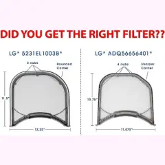 Nispira Lint Trap Screen Filter Replacement Compatible with LG Electronics Cloth Dryer 5231EL1003B, 3 Filters