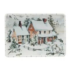 Certified International Winter's Frost Rectangular Serving Platter White