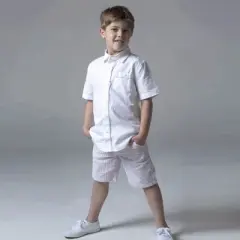 Hope & Henry Boys' Organic Cotton Seersucker Short, Toddler