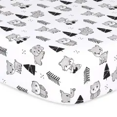 The Peanutshell Fitted Crib Sheets - Woodland Animal and Buffalo Plaid - 4pk