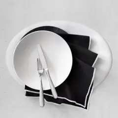 Elrene Villeroy and Boch Manufacture Rock Merrow Stitch Cotton Napkin, Set of 4 - 21" x 21" - Elrene Home Fashions