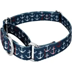 Country Brook Petz Anchors Away Martingale Dog Collar  (1 Inch, Large)