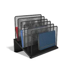 MyOfficeInnovations 5 Compartment Wire Mesh File Organizer 24402468