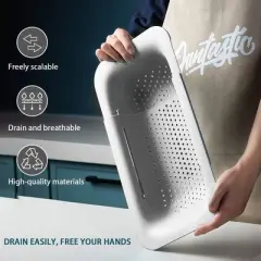 Collapsible Sink Colanders and Strainers Basket Over the Sink Colander Collapsible Colander Extendable Plastic Fruit