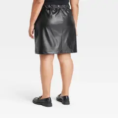 Women's Faux Leather Mini A-Line Skirt - Ava & Viv&trade;