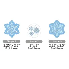 Big Dot of Happiness Blue Snowflakes - Paper Straw Decor - Winter Holiday Party Striped Decorative Straws - Set of 24