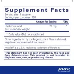 Pure Encapsulations Hyaluronic Acid-Supplement to Support Skin Hydration, Joint Lubrication, and Comfort
