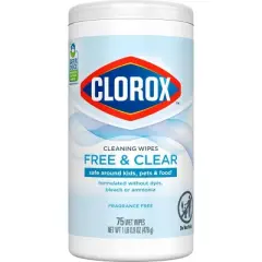 Clorox Free & Clear Wipes - 75ct
