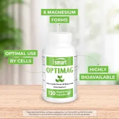 SuperSmart Optimag (Magnesium Complex Supplement) - Full Spectrum 8 Active Forms | Non-GMO & Gluten Free - 120 Vegetarian Capsules