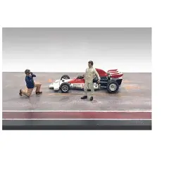 "Race Day" Two Diecast Figures Set 1 for 1/43 Scale Models by American Diorama