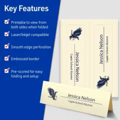 Avery Printable Tent Cards, 3.5" x 11", Ivory with Embossed Border, 50 Blank Place Cards for Laser or Inkjet Printers (5915)