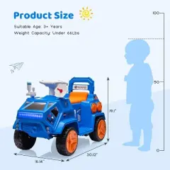 Kids Ride On ATV, Electric Toddlers Car, with Flash Lights, Music, Easy Control, for Indoor/Outdoor Use, Ride on Toy for Kids
