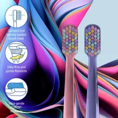 Curaprox CS 5460 Colorful Curls Edition, Ultra Soft Toothbrush for Gentle and Powerful Daily Cleaning, 2 pcs
