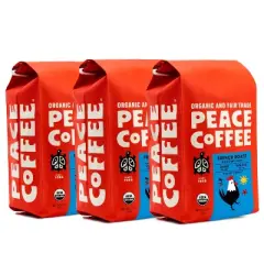 Peace Coffee French Roast Whole Bean Coffee - 36oz/3ct