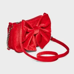 Girls' Velvet Bow Crossbody Bag - Cat & Jack&trade; Red