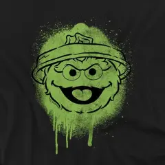 Toddler Boys' Sesame Street Oscar The Grouch Graffiti Spray Face T-Shirt