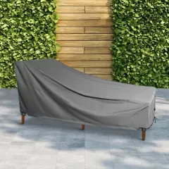 KHOMO GEAR Chaise Lounge Cover &ndash; Heavy-Duty Waterproof, Weatherproof, UV-Resistant Outdoor Patio Furniture Protector &ndash; Durable All-Season - Grey
