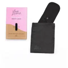 Memoi Women's Love Luna Reusable Cotton Snap-On Panty Liner Black One Size