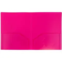 JAM 6pk 2 Pocket Heavy Duty Plastic Folders - Fuchsia
