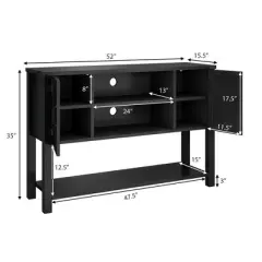 Costway Barn Door TV Stand Console Sideboard Buffet for TVs Up to 60'' w/Storage Cabinets