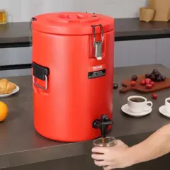 VEVOR Stainless Steel Insulated Beverage Dispenser,4.5 Gallon 17.2 Liter,Thermal Hot and Cold Drink Server Dispenser with Spigot Handle, Food-grade
