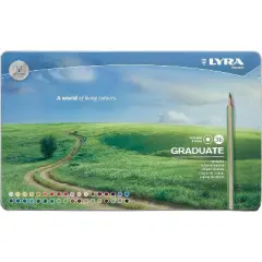 Lyra&reg; Graduate Colored Pencils Set Tin, Assorted Colors, 36 Pieces