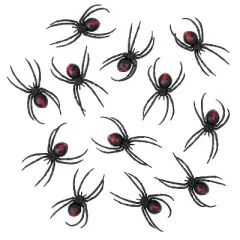 Magnetic Black Widow Spiders Halloween Decoration - 12 Pack