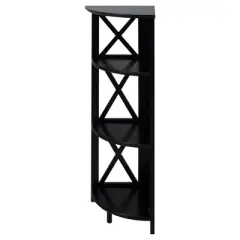 38.75" 4-Shelf Corner Folding Bookcase Black - Flora Home