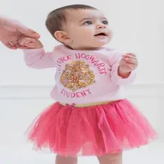 Harry Potter Baby Girls Bodysuit T-Shirt Mesh Skirt and Leggings 4 Piece Layette Set Newborn to Infant