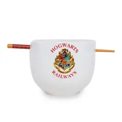 Silver Buffalo Harry Potter Platform 9 3/4 Dinnerware | 20-Ounce Ramen Bowl and Chopstick Set