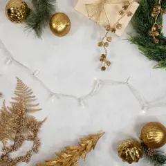 Northlight 50ct Warm White LED Wide Angle Christmas Lights, 16.25ft White Wire