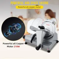 Commercial 18" Electric Meat Slicer Blade Food Slicer Cutter 210W With Child Lock