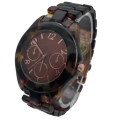 Olivia Pratt Brown Boyfriend Style Tortoise Band Women Watch